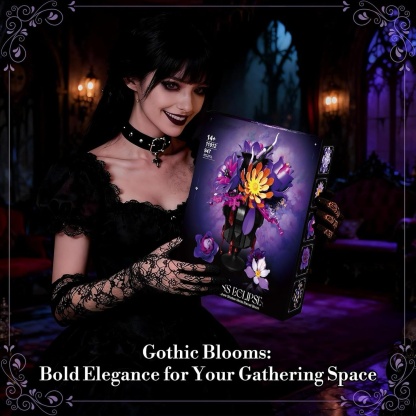 Elegant Purple Botanical Bouquet Building Set | Lavender Bricks-wonderminiworld