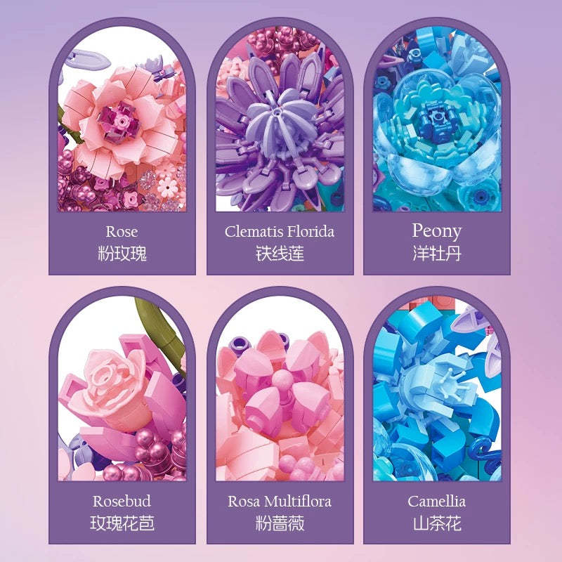 Moon Flower Baukasten – 934 Teile Botanisches Wanddekor Set