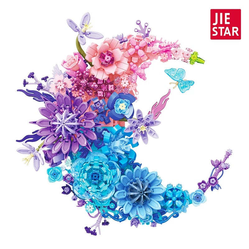 Moon Flower Baukasten – 934 Teile Botanisches Wanddekor Set