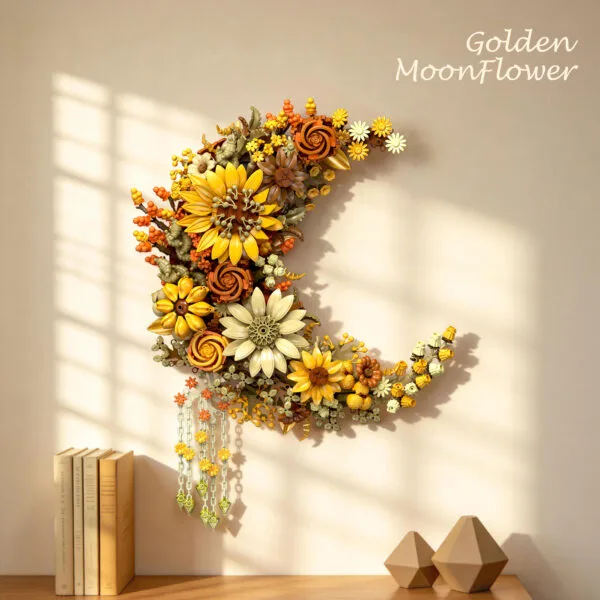  Gold Flower Building Set – Elegant Botanical Display Model