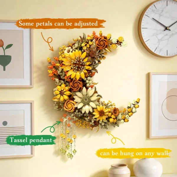  Gold Flower Building Set – Elegant Botanical Display Model