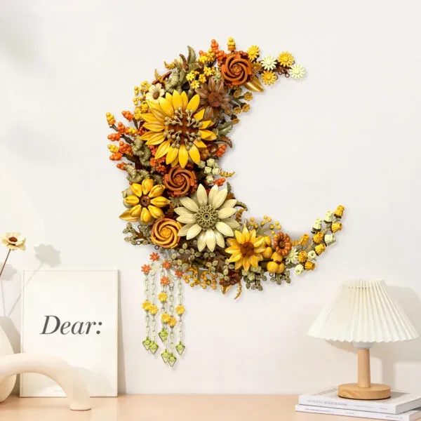  Gold Flower Building Set – Elegant Botanical Display Model