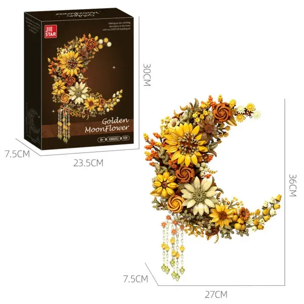  Gold Flower Building Set – Elegant Botanical Display Model