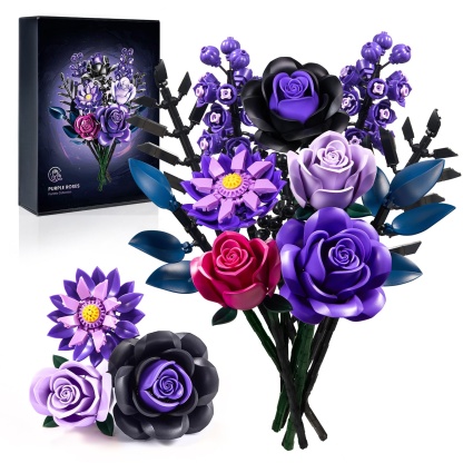 purple flower building block set
