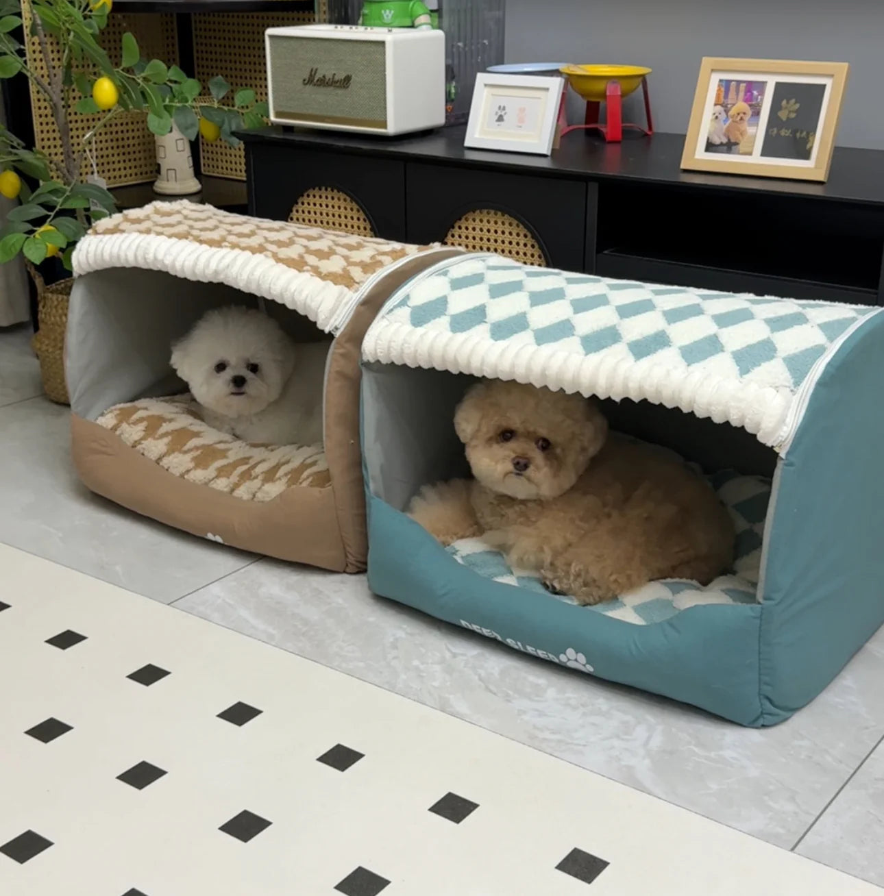 Luxury Cozy Dog House - Soft Indoor Pet Cave Bed with Removable Cushion-北京欧布科技有限公司