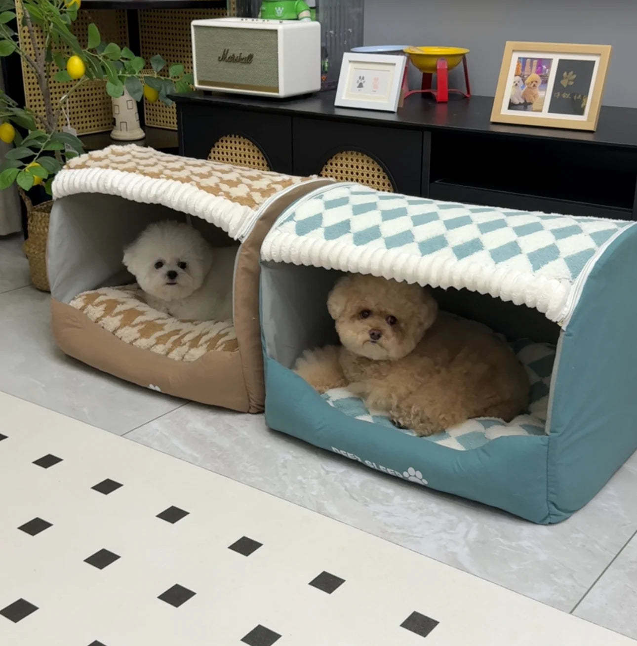 Luxury Cozy Dog House - Soft Indoor Pet Cave Bed with Removable Cushion-北京欧布科技有限公司