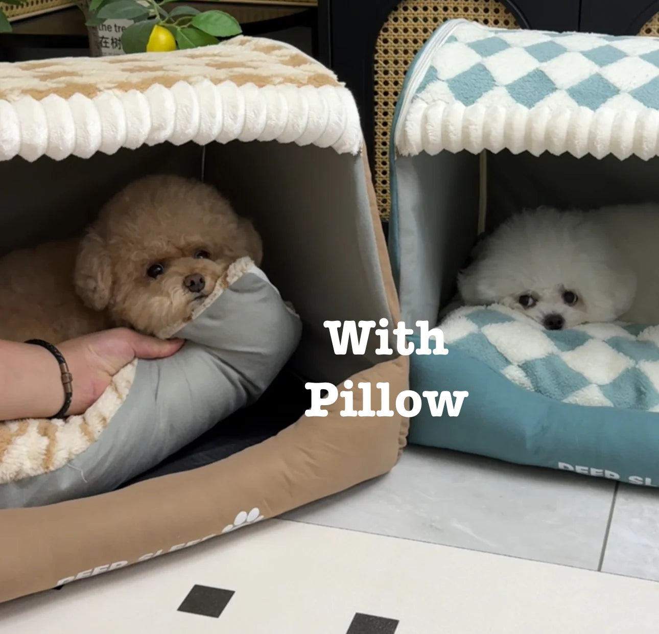 Luxury Cozy Dog House - Soft Indoor Pet Cave Bed with Removable Cushion-北京欧布科技有限公司