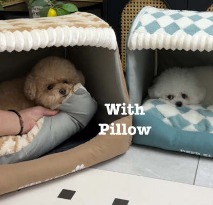 Luxury Cozy Dog House - Soft Indoor Pet Cave Bed with Removable Cushion-北京欧布科技有限公司