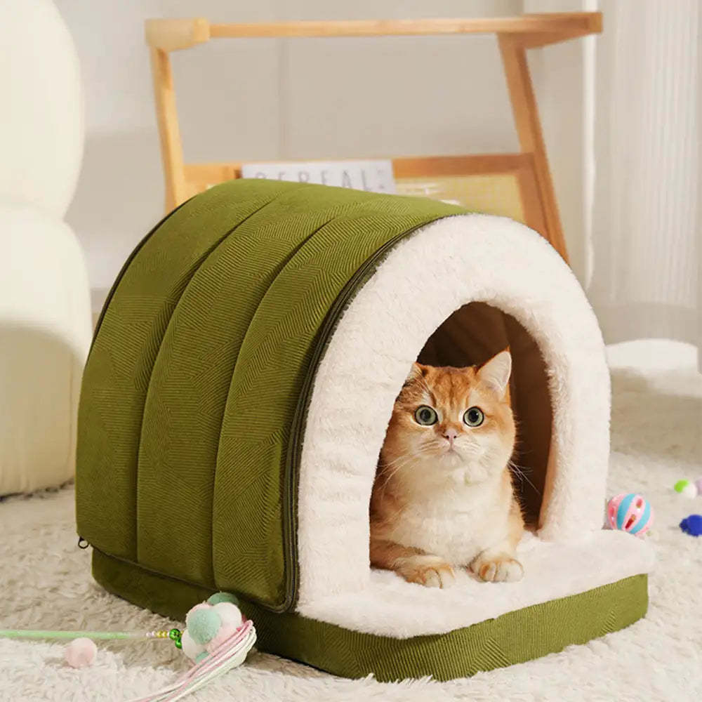 Cave-Style Warm Deep Sleeping Snug Cat Cave Dog House