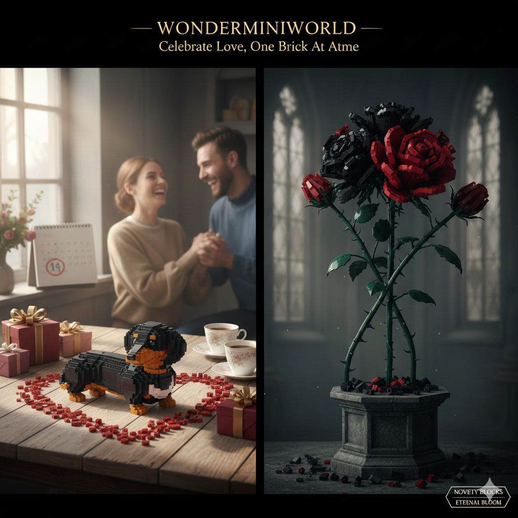 Gothic Romance & Dark Floral Brick Sets | Dark Botanical Buildable Collection