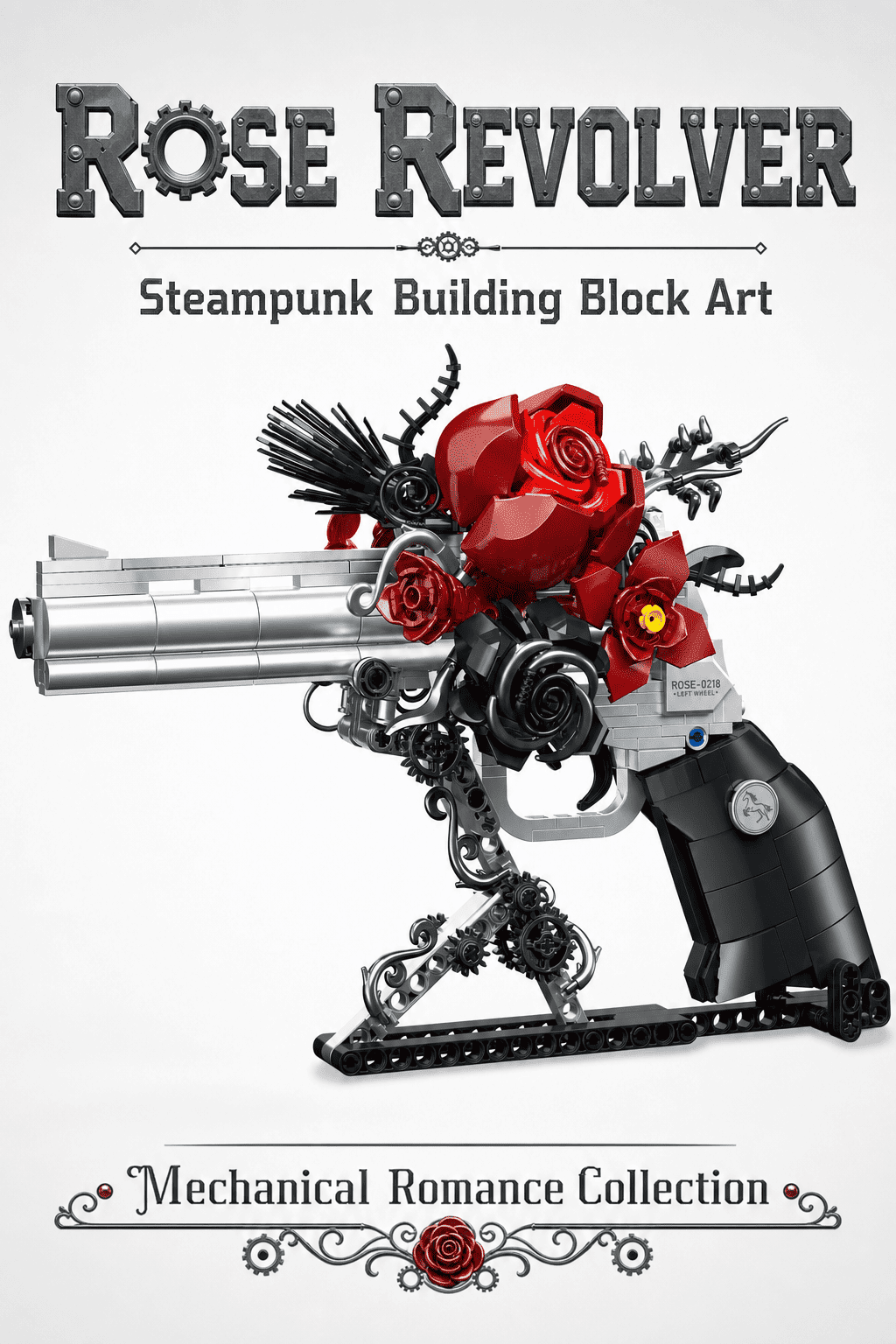 Floral Revolver Building Blocks Set | Gothic Rose Brick Decor