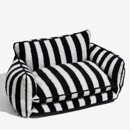Striped Snuggles Luxe Pet Sofa Bed
