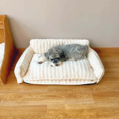Striped Snuggles Luxe Pet Sofa Bed
