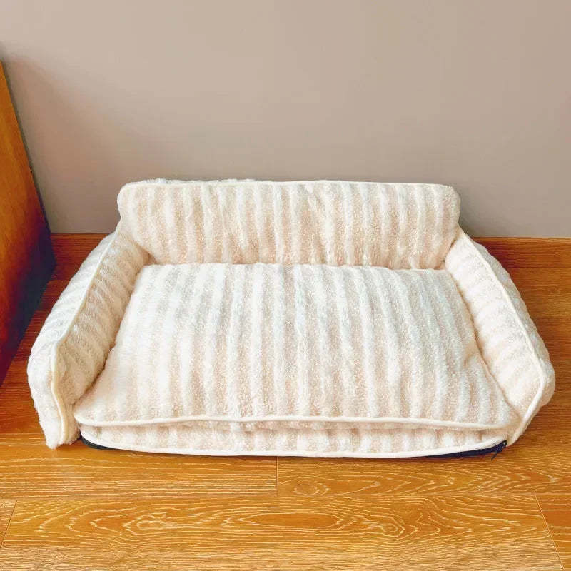 Striped Snuggles Luxe Pet Sofa Bed