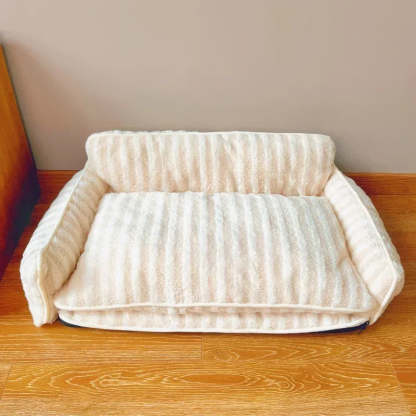 Striped Snuggles Luxe Pet Sofa Bed