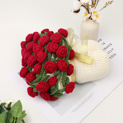 Valentines Day Day Gift,Gifts for Girlfriend,Teachers,Friends,Handmade Crochet Rose Blanket,Soft Sofa and Bedroom Blanket