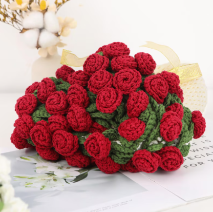 Valentines Day Day Gift,Gifts for Girlfriend,Teachers,Friends,Handmade Crochet Rose Blanket,Soft Sofa and Bedroom Blanket