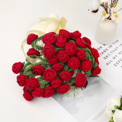 Valentines Day Day Gift,Gifts for Girlfriend,Teachers,Friends,Handmade Crochet Rose Blanket,Soft Sofa and Bedroom Blanket