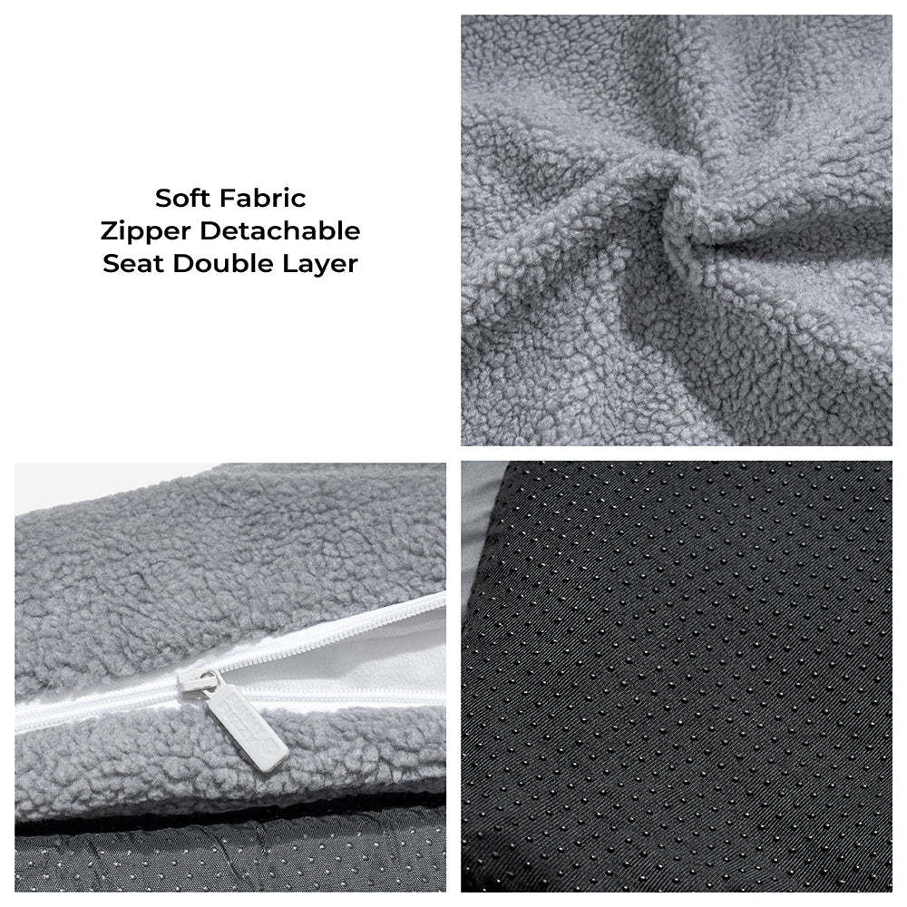 Trendy Striped Faux Lambswool Double Layer Dog & Cat Sofa Bed-北京欧布科技有限公司