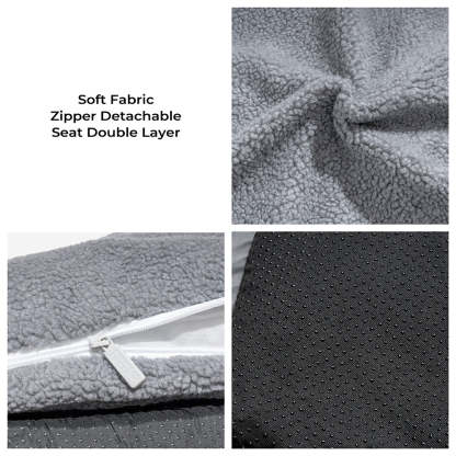 Trendy Striped Faux Lambswool Double Layer Dog & Cat Sofa Bed-北京欧布科技有限公司