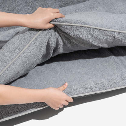 Trendy Striped Faux Lambswool Double Layer Dog & Cat Sofa Bed-北京欧布科技有限公司