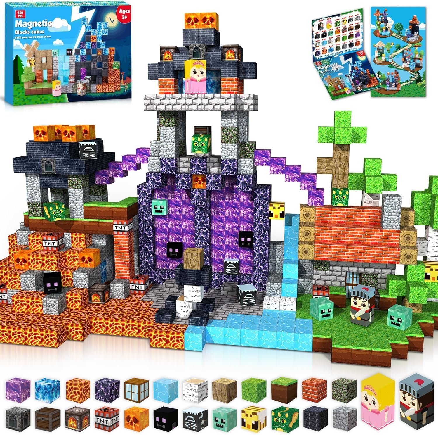200-Piece Light-Up Magnetic Building Blocks for Kids 3+