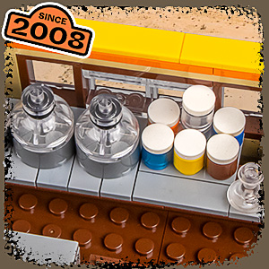 RV camper van brick set with detailed front and side design