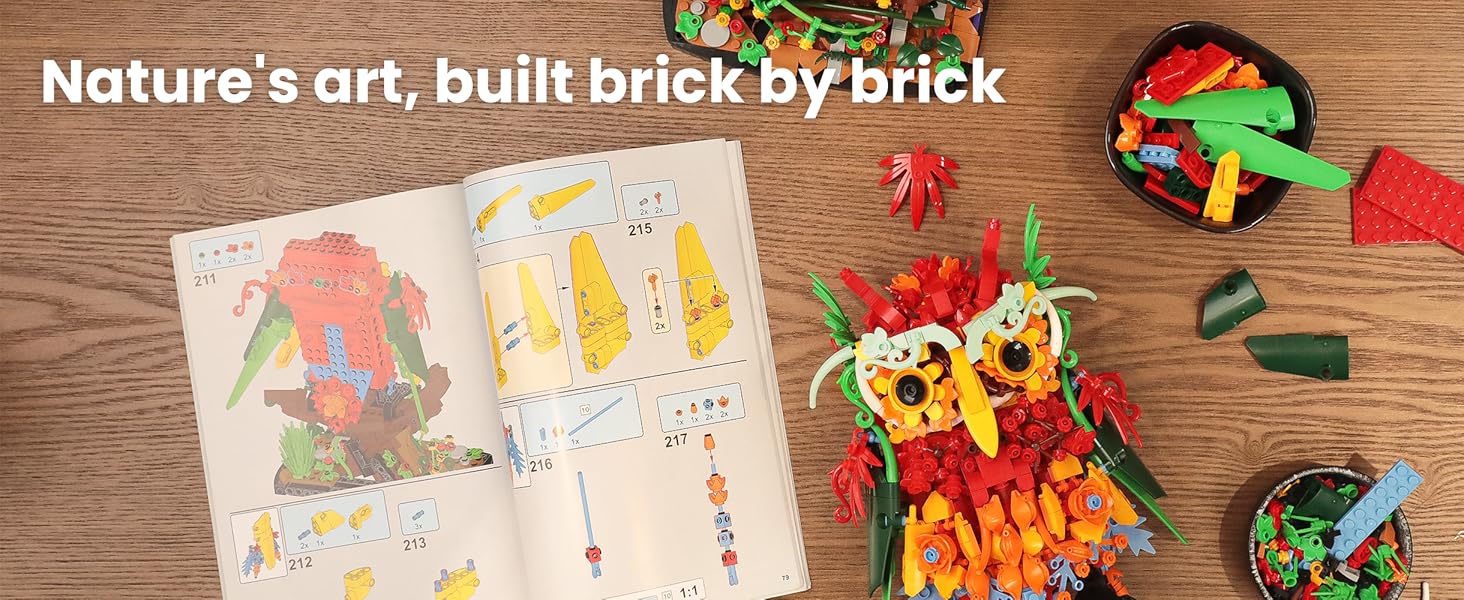 14 15 16 17 18 year old Flower Owl Building Sets for Adults Gift Ideas for Women Men Mom Her