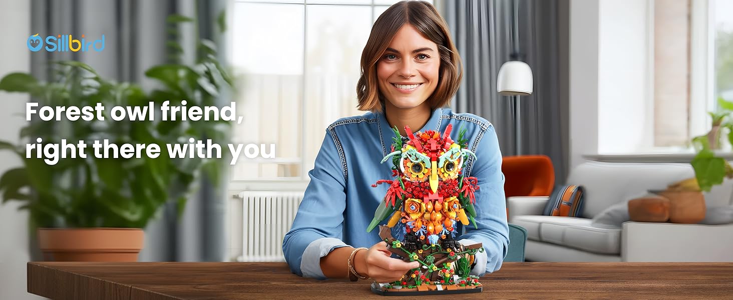 flowers owl sets for girls botanical collection bouquet animal building toys adults plants kits