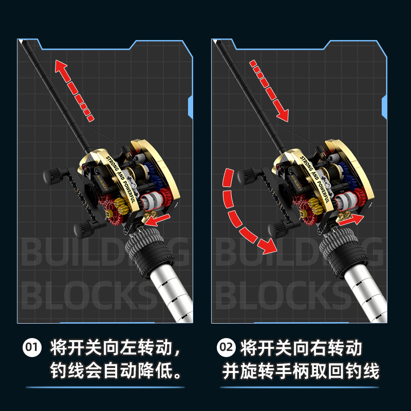 Water Drop Reel Fishing Rod Building Set