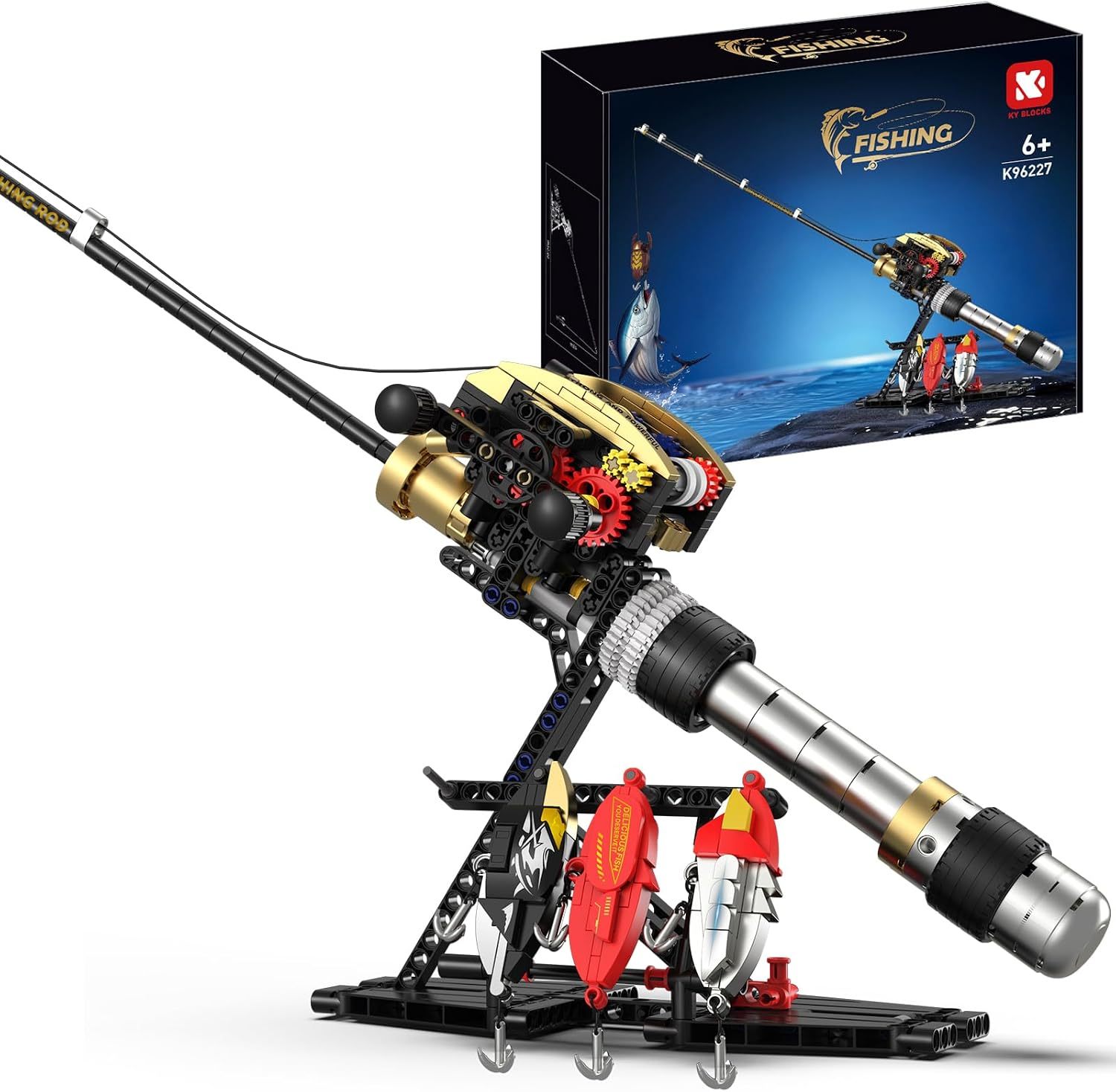 STEM Fishing Rod Building Set with Reel | 425 Pieces