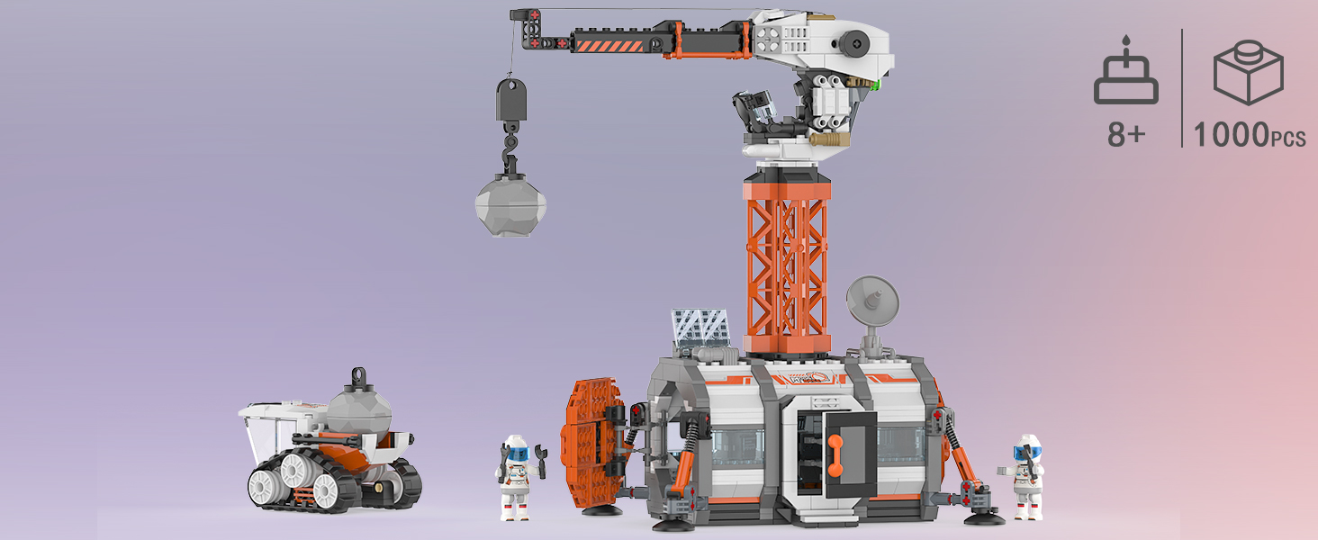 Children assembling a space station building set for interstellar storytelling and creative play