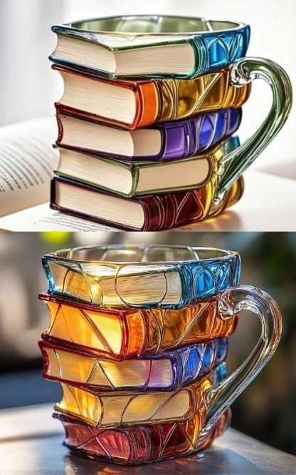 Painted Book Mug