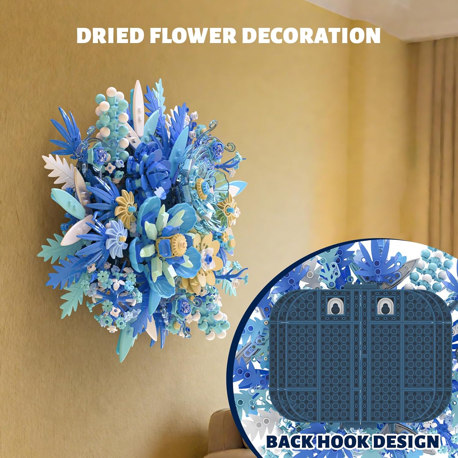 Blue Flower Bouquet Building Set – 917 Pcs