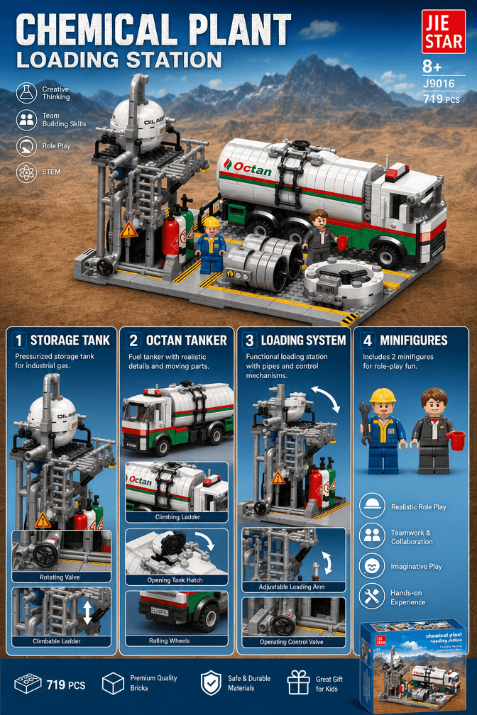 Chemical Loading Station Building Set | 719-Piece City MOC