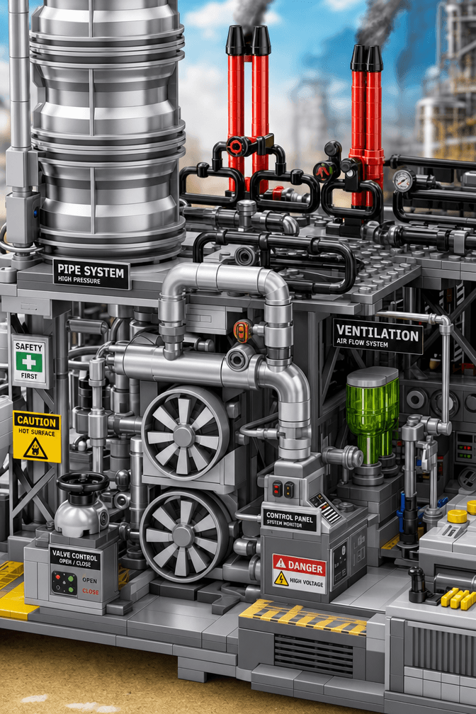 Chemical Plant Laboratory Building Set | 728-Piece City MOC