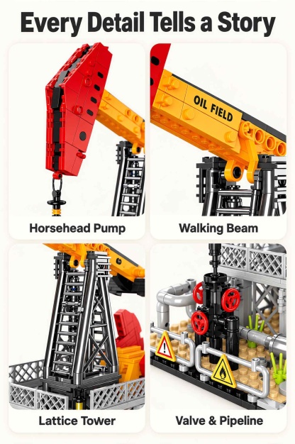 Oil Pump Jack Building Set 