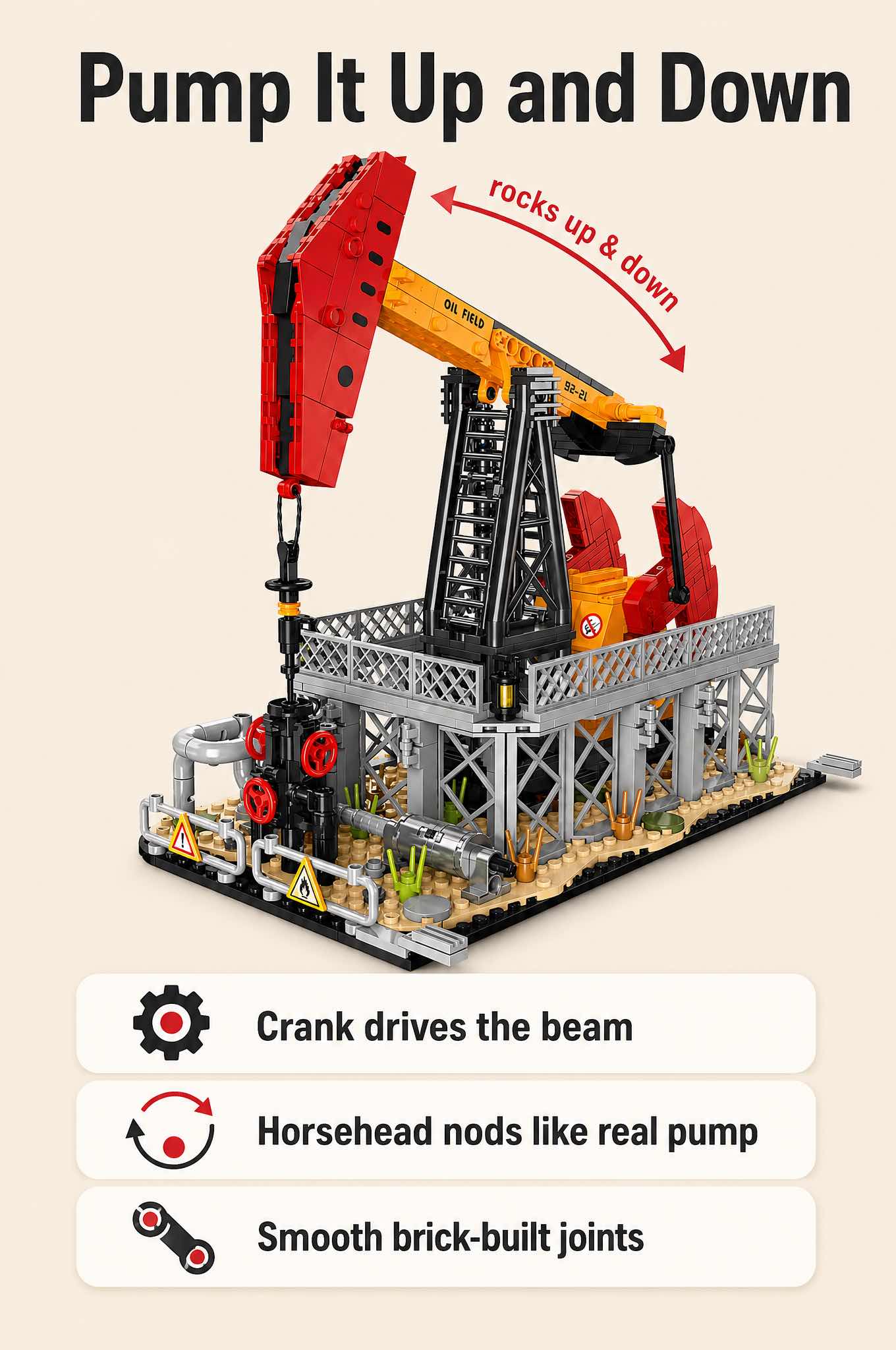 Oil Pump Jack Building Set 