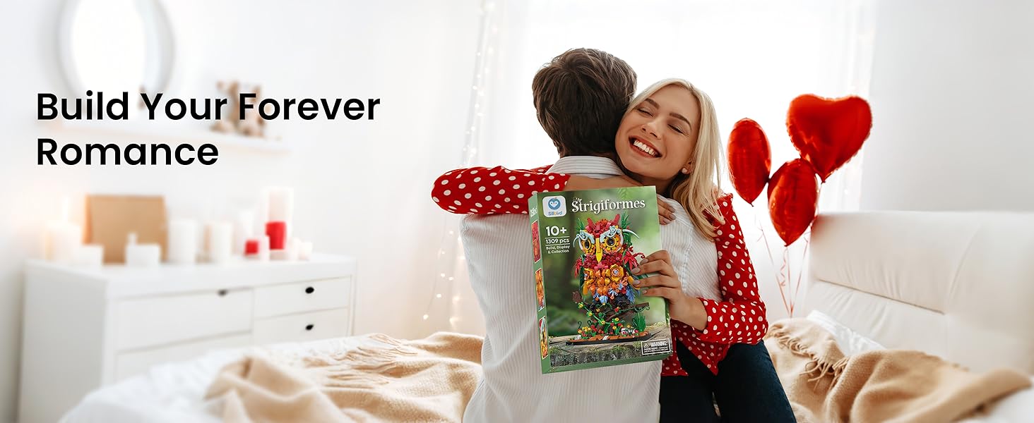 valentine's day gift bird floral men women advanced themed block challenging age16-18 year old