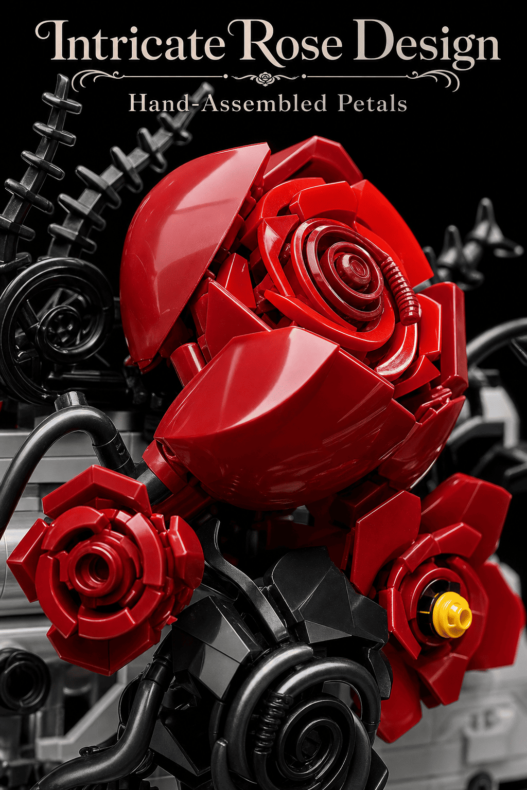 Floral Revolver Building Blocks Set | Gothic Rose Brick Decor