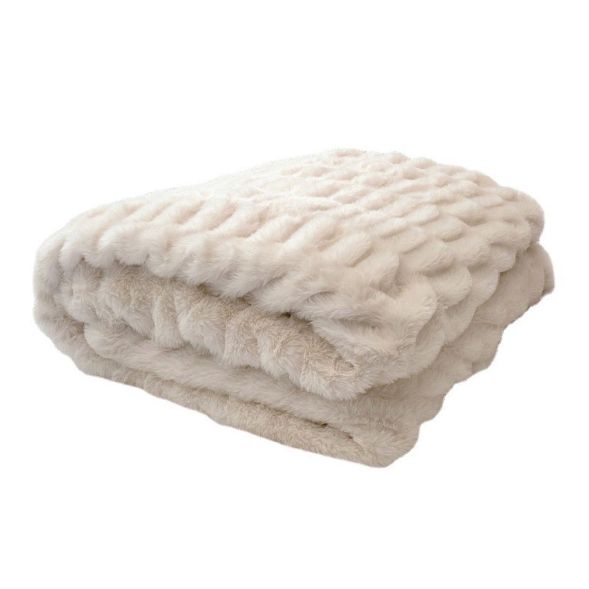 Iris Style Autumn Winter Tie-Dye Faux Rabbit Fur Blanket Ultra Soft Nap Leisure Blanket Simple Sofa Blanket Throw Blanket Light Luxury