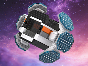 Modular spaceship building set with expandable solar-powered wing panels