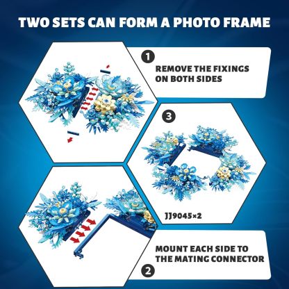 Blue Flower Bouquet Building Set – 917 Pcs