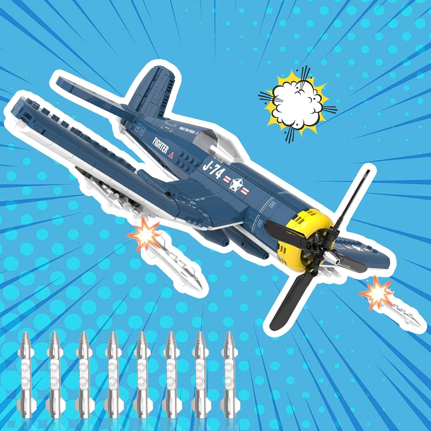 F4U Corsair Building Block Set | WW2 Warbird Model Kit