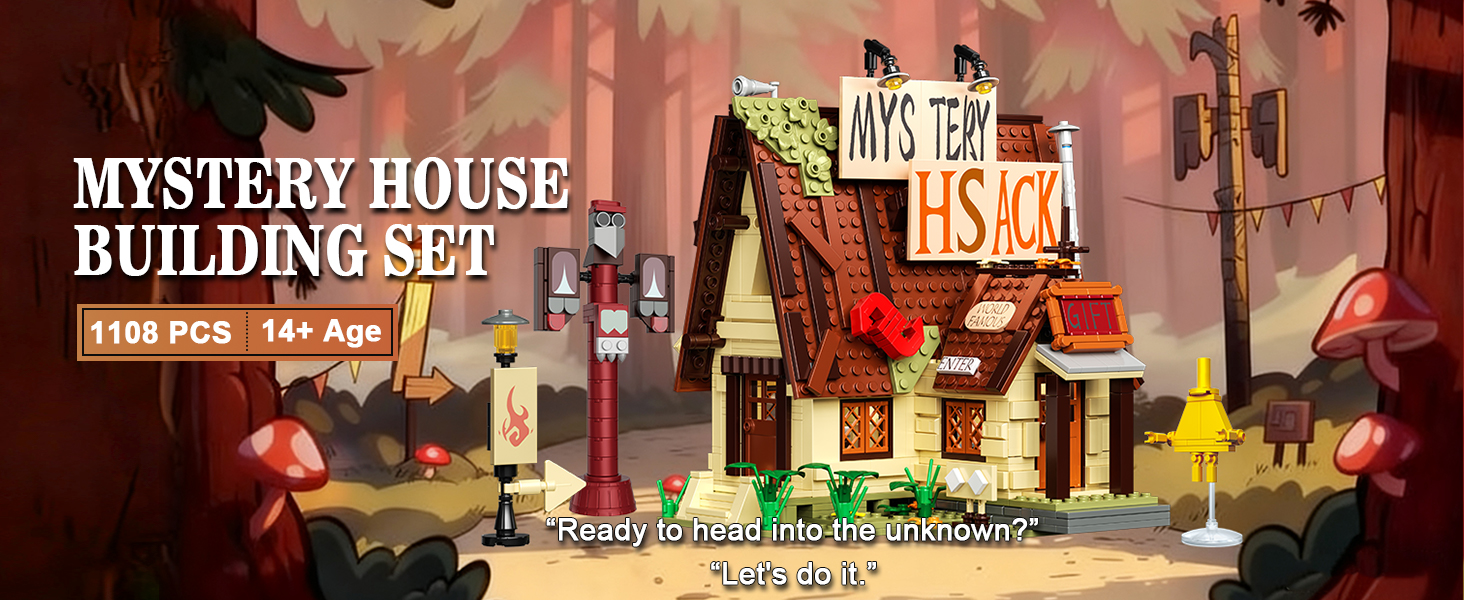 Mystery House Building Set with detailed forest cabin and brick-built display accessories