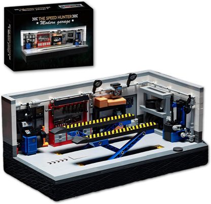 Retro Garage Building Set for 8-Stud Car Models | 750 Pieces