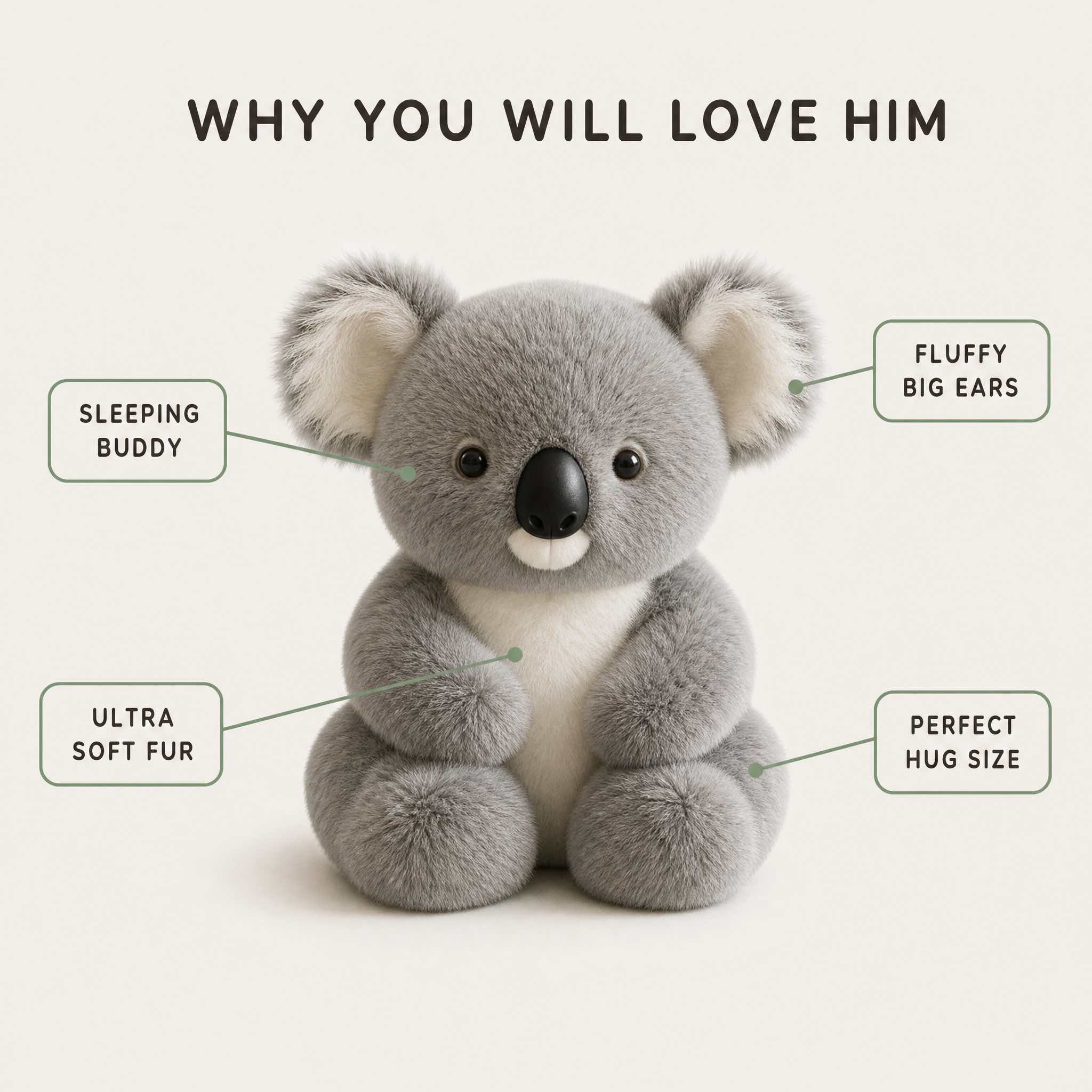 De Koaly - Ultra Soft Koala Plush Toy | The Perfect Sleeping Buddy