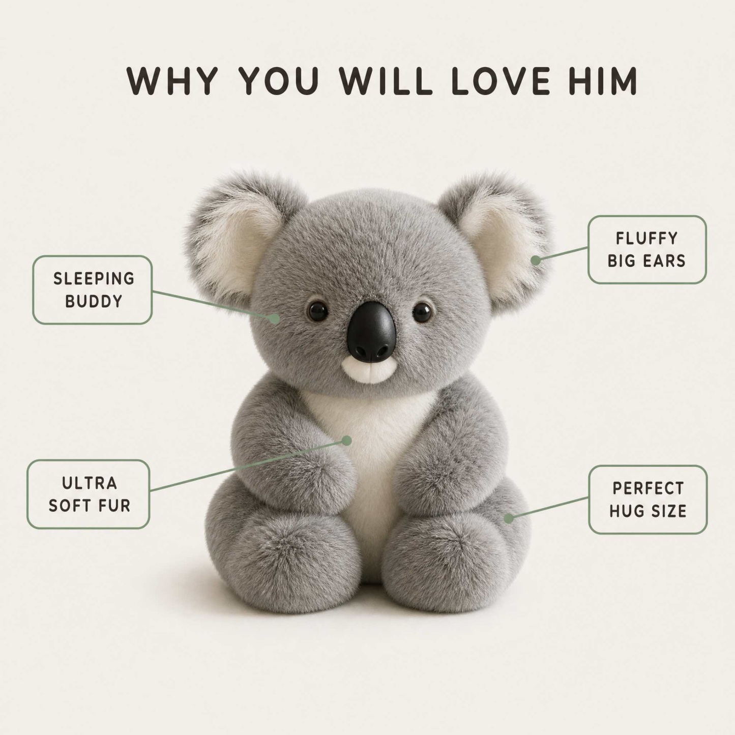 De Koaly - Ultra Soft Koala Plush Toy | The Perfect Sleeping Buddy