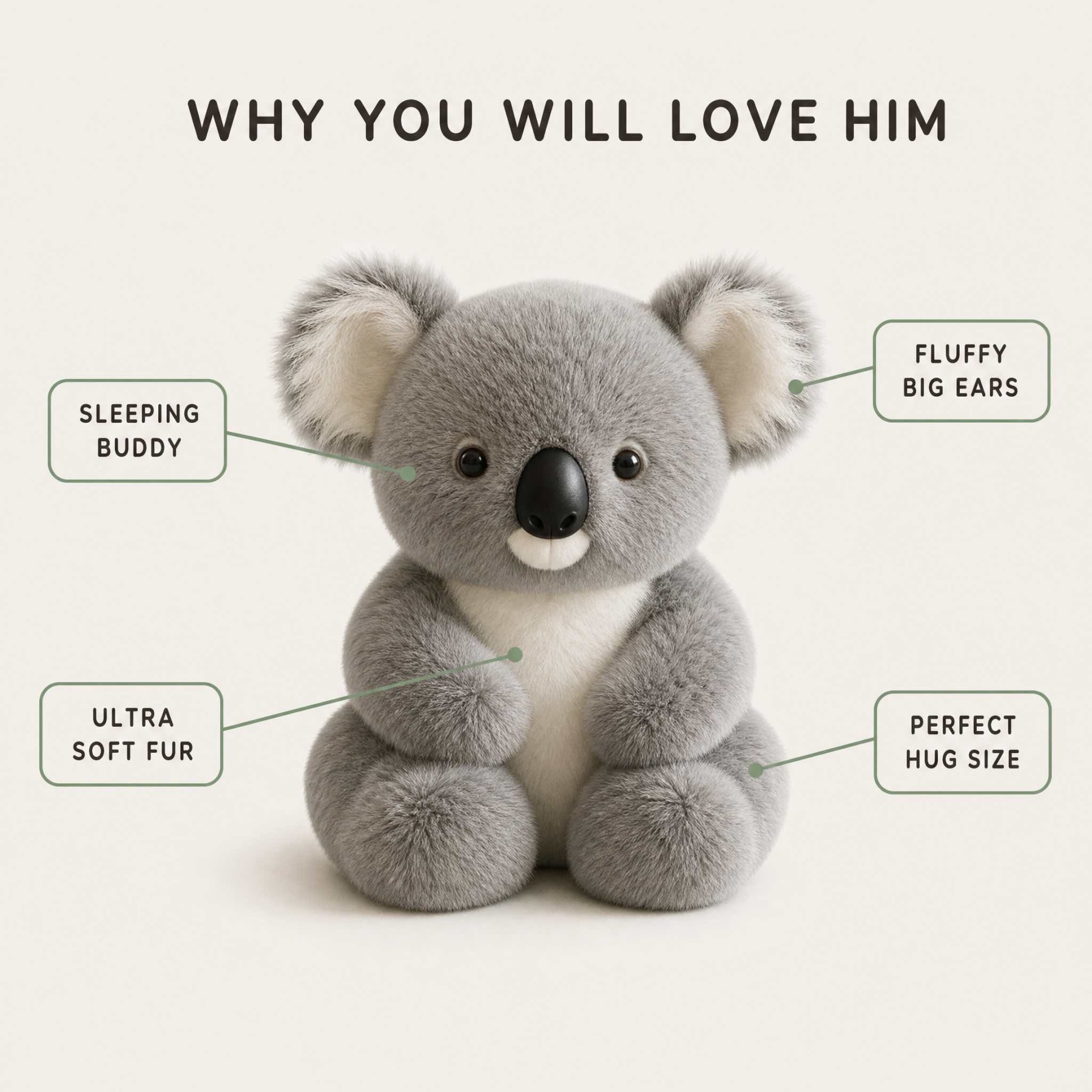 De Koaly - Ultra Soft Koala Plush Toy | The Perfect Sleeping Buddy