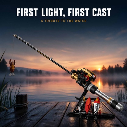 STEM Fishing Rod Model Building Blocks 425+ Pieces Play & Decor Kit